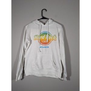 Hard Rock Cafe Atlanta Hoodie Women M White Long‎ Sleeve Gorpcore